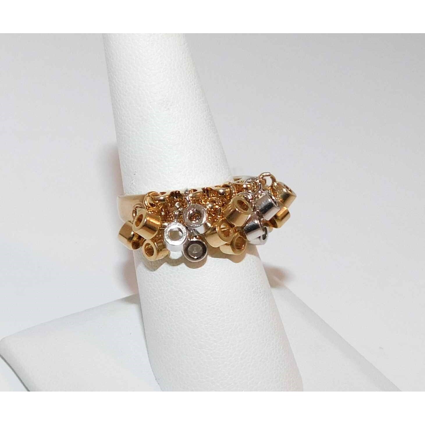 New Camille Lucie Cha Cha Gold Silver Ring Sz 6